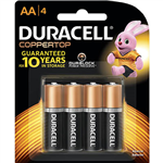 DURACELL COPPERTOP ALKALINE AA BATTERY PACK 4
