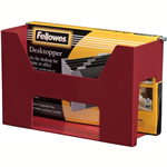 FELLOWES ACCENTS DESKTOPPER WITH FILES AND TABS BURGUNDY