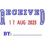 DESKMATE RECYCLED SELFINKING DATE STAMP RECEIVED BY 4MM BLUERED