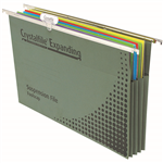 CRYSTALFILE EXPANDING SUSPENSION FILES FOOLSCAP GREEN BOX 10