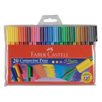 FABERCASTELL CONNECTOR PENS ASSORTED PACK 20
