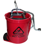 CLEANLINK MOP BUCKET HEAVY DUTY METAL WRINGER 16 LITRE RED
