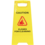 CLEANLINK SAFETY AFRAME SIGN CLOSED FOR CLEANING 430 X 280 X 620MM YELLOW