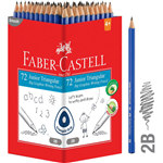 FABERCASTELL JUNIOR GRIP TRIANGULAR GRAPHITE PENCIL 2B BOX 72