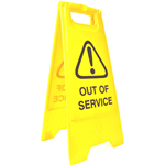 CLEANLINK SAFETY AFRAME SIGN OUT OF SERVICE 430 X 280 X 620MM YELLOW