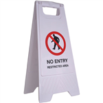 CLEANLINK SAFETY AFRAME SIGN NO ENTRY RESTRICTED AREA 430 X 280 X 620MM WHITE