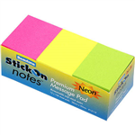 STICKON NOTES 50 SHEETS 38 X 50MM NEON ASSORTED PACK 12