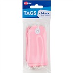 AVERY 13201 SWING TAGS WITH STRING 96 X 48MM PINK PACK 24