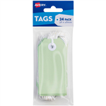 AVERY 13203 SWING TAGS WITH STRING 96 X 48MM GREEN PACK 24