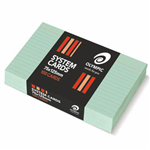 OLYMPIC RULED SYSTEM CARDS 75 X 125MM GREEN PACK 100