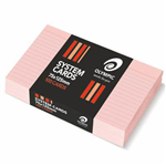 OLYMPIC RULED SYSTEM CARDS 75 X 125MM PINK PACK 100