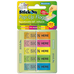 STICKON POP UP SIGN HERE FLAGS 30 SHEETS 45 X 12MM ASSORTED PACK 5