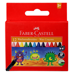 FABERCASTELL WAX CRAYONS ASSORTED BOX 12