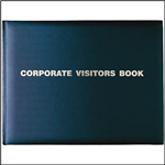 COLLINS CORPORATE VISITORS BOOK 192 PAGE 300 X 200MM GOLD BLOCKED BLACK
