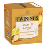 TWININGS LEMON AND GINGER TEA BAGS PACK 10