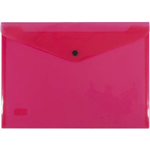 BANTEX DOCUMENT FOLDER BUTTON CLOSURE A4 TRANSPARENT RED