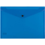 BANTEX DOCUMENT FOLDER BUTTON CLOSURE A4 TRANSPARENT BLUE