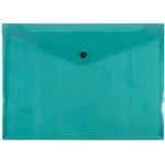BANTEX DOCUMENT FOLDER BUTTON CLOSURE A4 TRANSPARENT GREEN