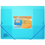 BANTEX COOL FROST DOCUMENT WALLET A4 TRANSPARENT BLUE