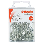 ESSELTE SAFETY PINS ASSORTED PACK 60
