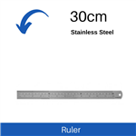 GNS STAINLESS STEEL RULER 300MM SILVER