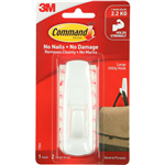 COMMAND LARGE HOOK AND TWO ADHESIVE STRIPS WHITE