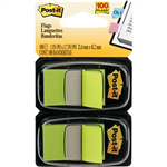 POSTIT 680BG2 FLAGS BRIGHT GREEN TWIN PACK 100