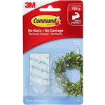 COMMAND ADHESIVE MEDIUM HOOKS CLEAR PACK 2 HOOKS AND 4 STRIPS