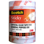 SCOTCH 502 STICKY TAPE 24MM X 66M PACK 6