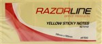 RAZORLINE STICKY NOTES 38 X 50MM YELLOW PACK 3