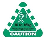 STOCK FORMS CAUTION LABELS 1016KG 50MM X 45MM GREEN ROLL 250