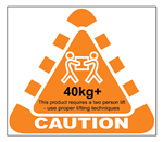 STOCK FORMS CAUTION LABELS 40KG 80MM X 70MM ORANGE ROLL 250