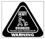 STOCK FORMS CAUTION LABELS OVERSIZE 110MM X 95MM BLACK ROLL 250