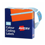 AVERY 43276 SIDE TABLE COLOUR CODING YEAR CODE 2026 25 X 38MM BLUE BOX 500