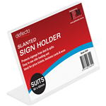 DEFLECTO SIGN HOLDER SLANTED LANDSCAPE 90 X 60MM CLEAR