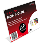 DEFLECTO SIGN HOLDER SLANTED LANDSCAPE A5 CLEAR