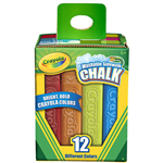 CRAYOLA WASHABLE SIDEWALK CHALK ASSORTED PACK 12