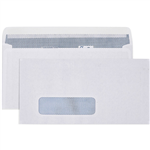 CUMBERLAND DL ENVELOPES SECRETIVE WALLET WINDOWFACE STRIP SEAL LASER 90GSM 110 X 220MM WHITE BOX 500