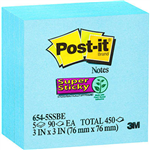 POSTIT 6545SSBE SUPER STICKY NOTES 76 X 76MM ELECTRIC BLUE PACK 5