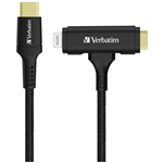 VERBATIM USBC AND LIGHTNING 2IN1 CABLE 12M BLACK