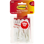 COMMAND ADHESIVE HOOKS AND CLIPS SMALL VALUE PACK