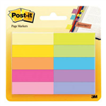 POSTIT 67010AB PAPER PAGE MARKERS 13 X 44MM ASSORTED PACK 10