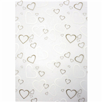 COLOURFUL DAYS PRINTED PAPER TIFFANY HEARTS DESIGN 90GSM A4 GOLDWHITE PACK 10