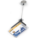 DURABLE DELUXE PRO CARD HOLDER WITH REEL CHARCOAL
