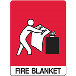 TRAFALGAR FIRE BLANKET SIGN 300 X 225MM