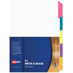 AVERY 85600 DIVIDER MANILLA REUSABLE 5 TAB A4 WHITE