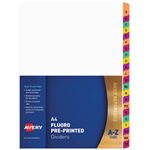 AVERY 85743 DIVIDER PLASTIC A4 AZ FLUORESCENT TAB