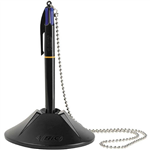 BIC 4 COLOUR CAPTIVE COUNTER REPOSITIONABLE BALLPOINT PEN WITH BASE MEDIUM 10MM BLUE