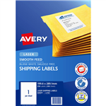 AVERY 959091 L7167 SHIPPING LABEL SMOOTH FEED LASER 1UP WHITE PACK 250