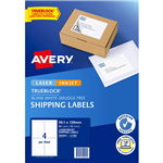 AVERY 959402 L7169 TRUEBLOCK INTERNET SHIPPING LABEL LASER 4UP WHITE PACK 10